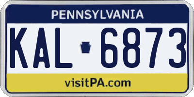 PA license plate KAL6873