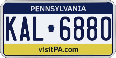 PA license plate KAL6880