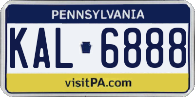 PA license plate KAL6888