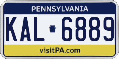 PA license plate KAL6889