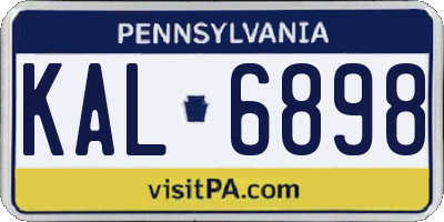 PA license plate KAL6898
