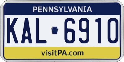 PA license plate KAL6910