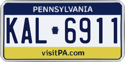 PA license plate KAL6911