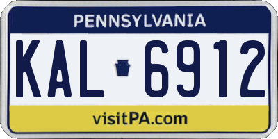 PA license plate KAL6912
