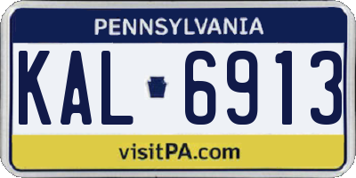 PA license plate KAL6913