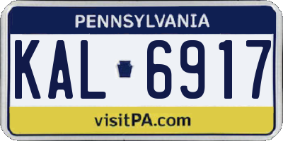 PA license plate KAL6917