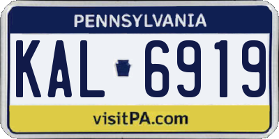 PA license plate KAL6919