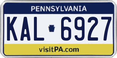 PA license plate KAL6927