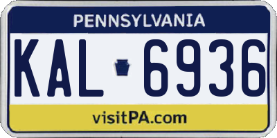 PA license plate KAL6936