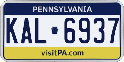 PA license plate KAL6937