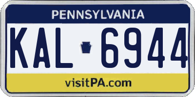 PA license plate KAL6944