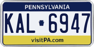 PA license plate KAL6947