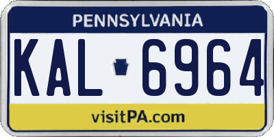 PA license plate KAL6964