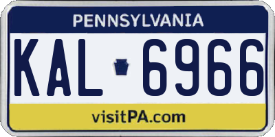 PA license plate KAL6966
