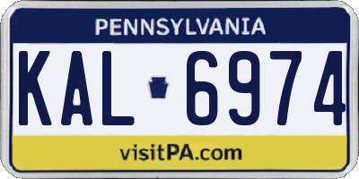 PA license plate KAL6974