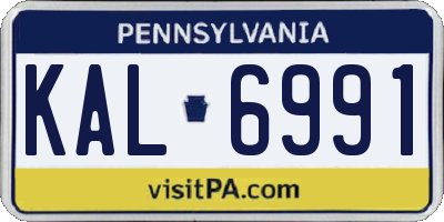 PA license plate KAL6991