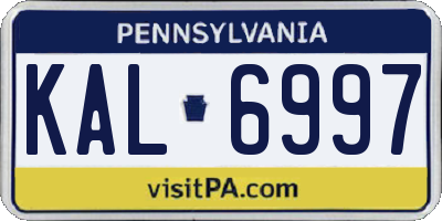 PA license plate KAL6997