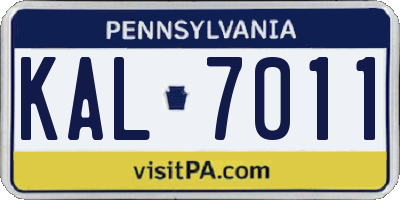 PA license plate KAL7011