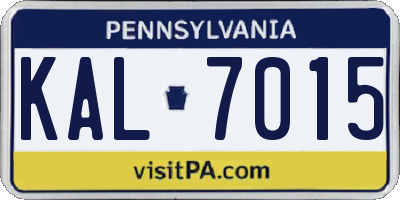 PA license plate KAL7015