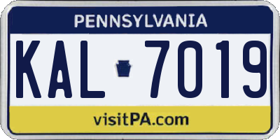 PA license plate KAL7019