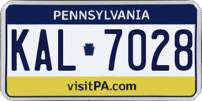 PA license plate KAL7028