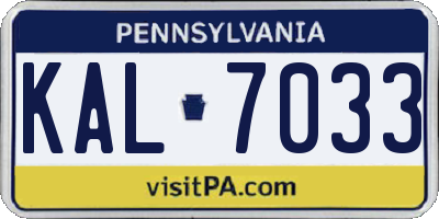 PA license plate KAL7033