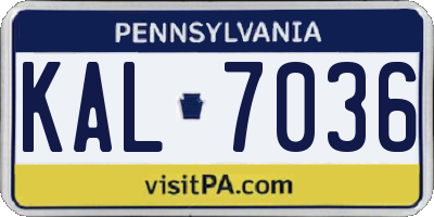 PA license plate KAL7036