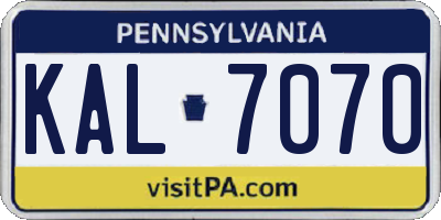 PA license plate KAL7070