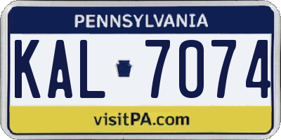 PA license plate KAL7074