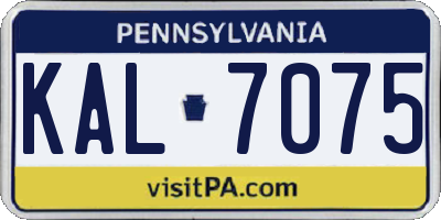 PA license plate KAL7075