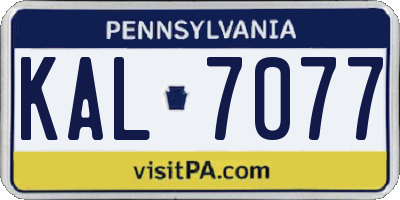 PA license plate KAL7077