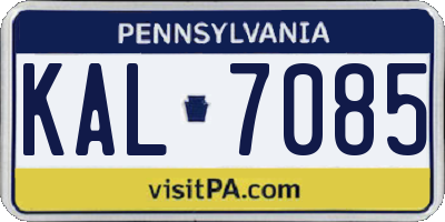 PA license plate KAL7085