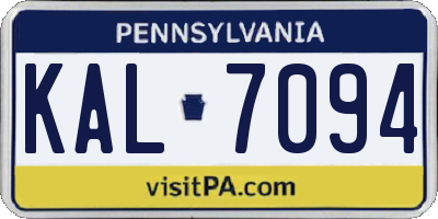 PA license plate KAL7094