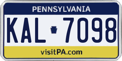 PA license plate KAL7098