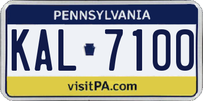 PA license plate KAL7100