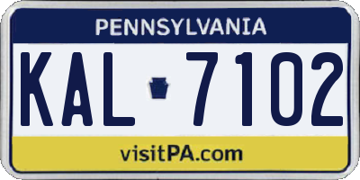 PA license plate KAL7102