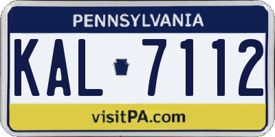 PA license plate KAL7112