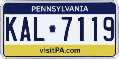 PA license plate KAL7119