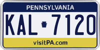 PA license plate KAL7120