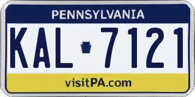 PA license plate KAL7121