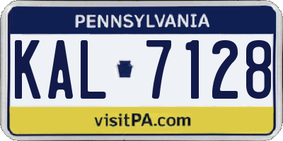PA license plate KAL7128