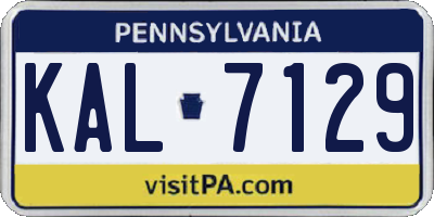 PA license plate KAL7129