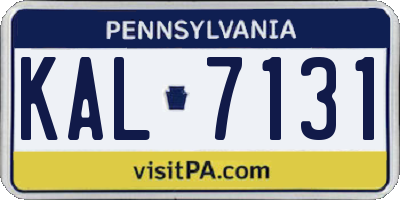PA license plate KAL7131
