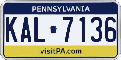 PA license plate KAL7136