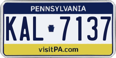 PA license plate KAL7137