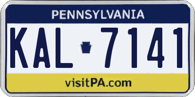 PA license plate KAL7141