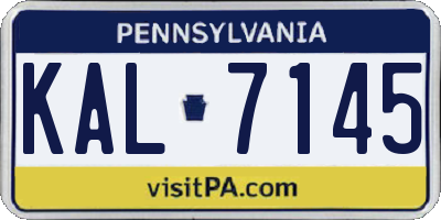 PA license plate KAL7145
