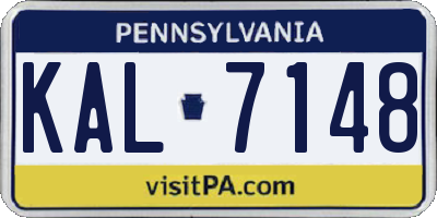 PA license plate KAL7148