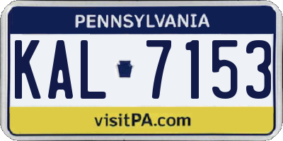 PA license plate KAL7153