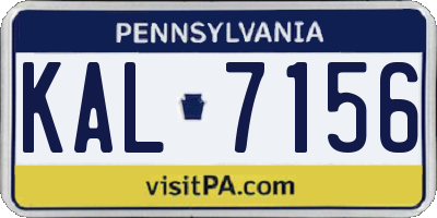 PA license plate KAL7156